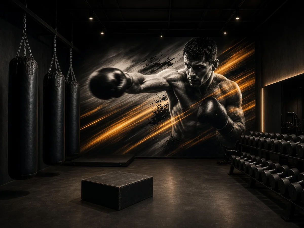 Salle de boxe — impression murale UV Mur Design HDF