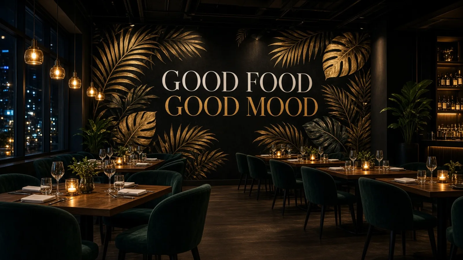 Good Food Good Mood — impression murale UV Mur Design HDF